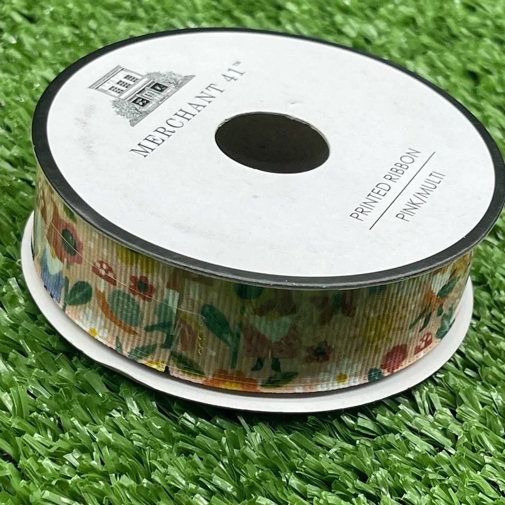 Floral Mushroom Gnome Grosgrain Ribbon, NWT, For Bundles Only